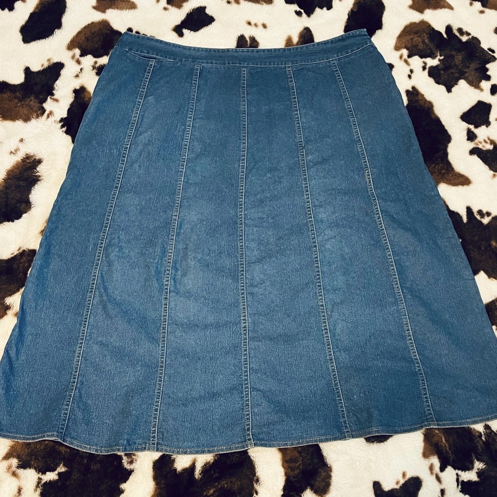 Classic Denim A-Line Skirt - Blue